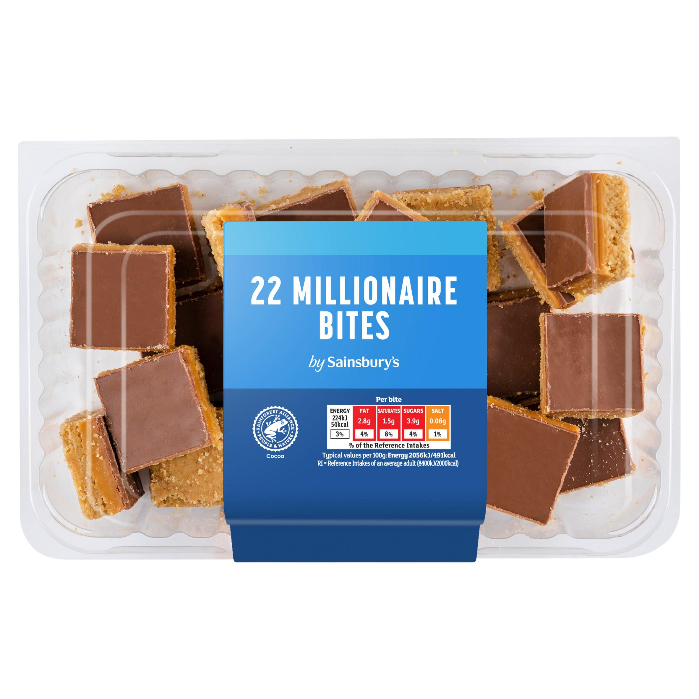 Sainsbury's Millionaire Mini Bites 240g, imported from the UK
