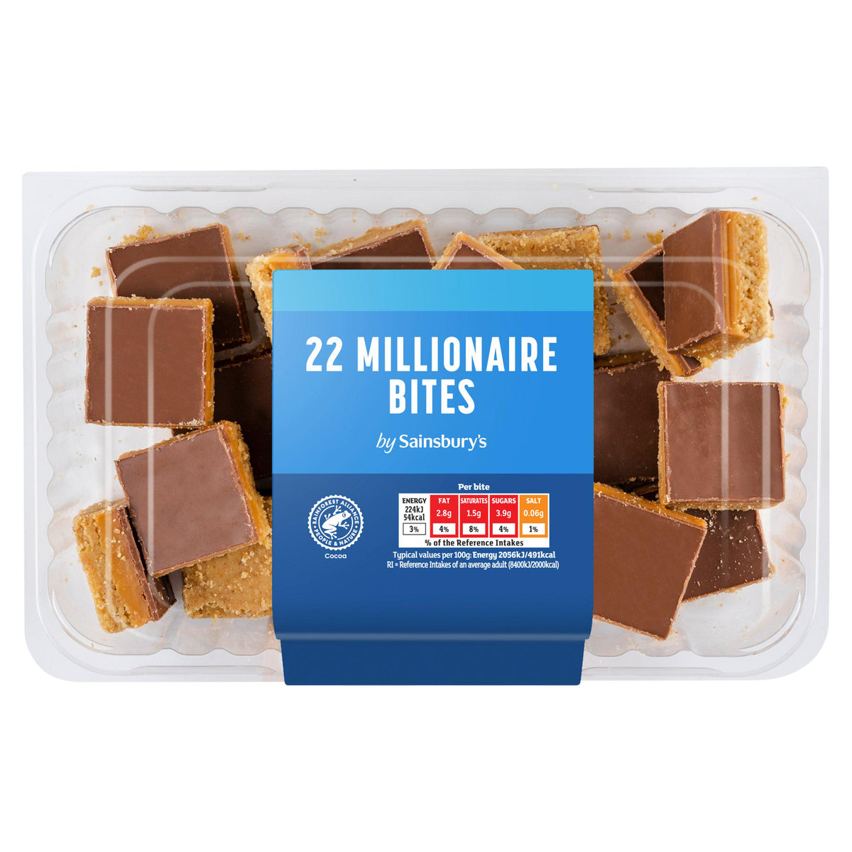 Sainsbury's Millionaire Mini Bites 240g, imported from the UK