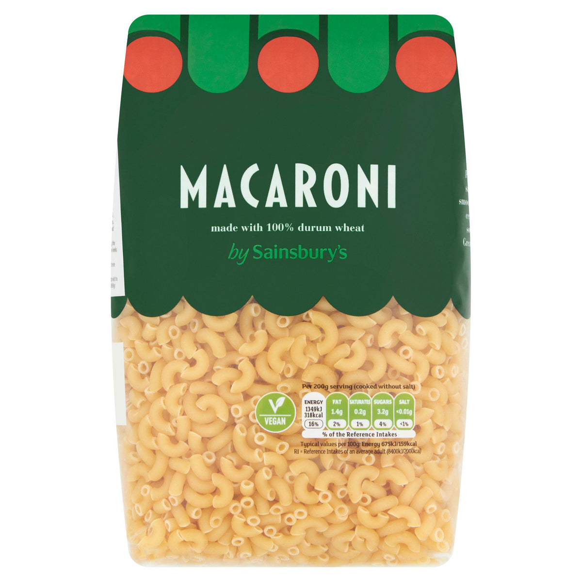 Sainsbury's macaroni pasta 1kg, imported from the UK