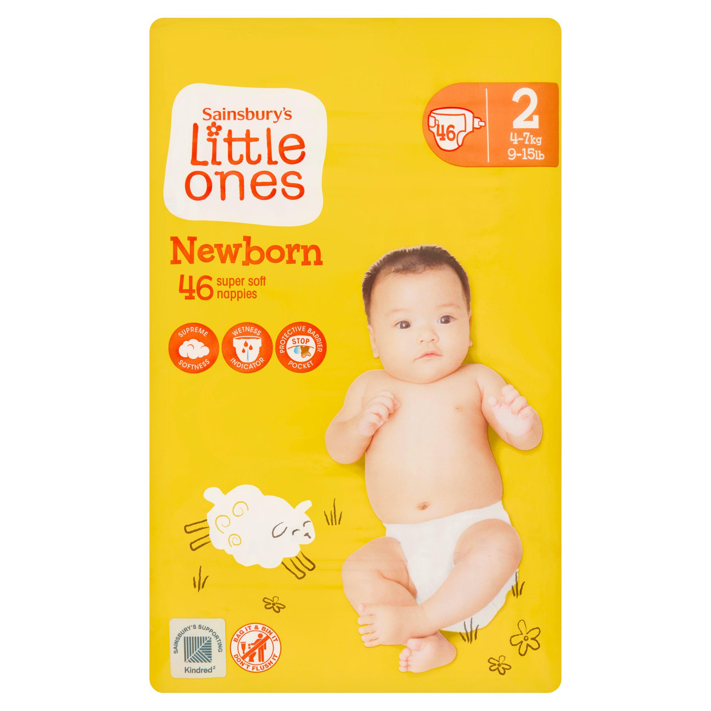 Sainsbury's Little Ones newborn nappies size 2 46 pack - British product