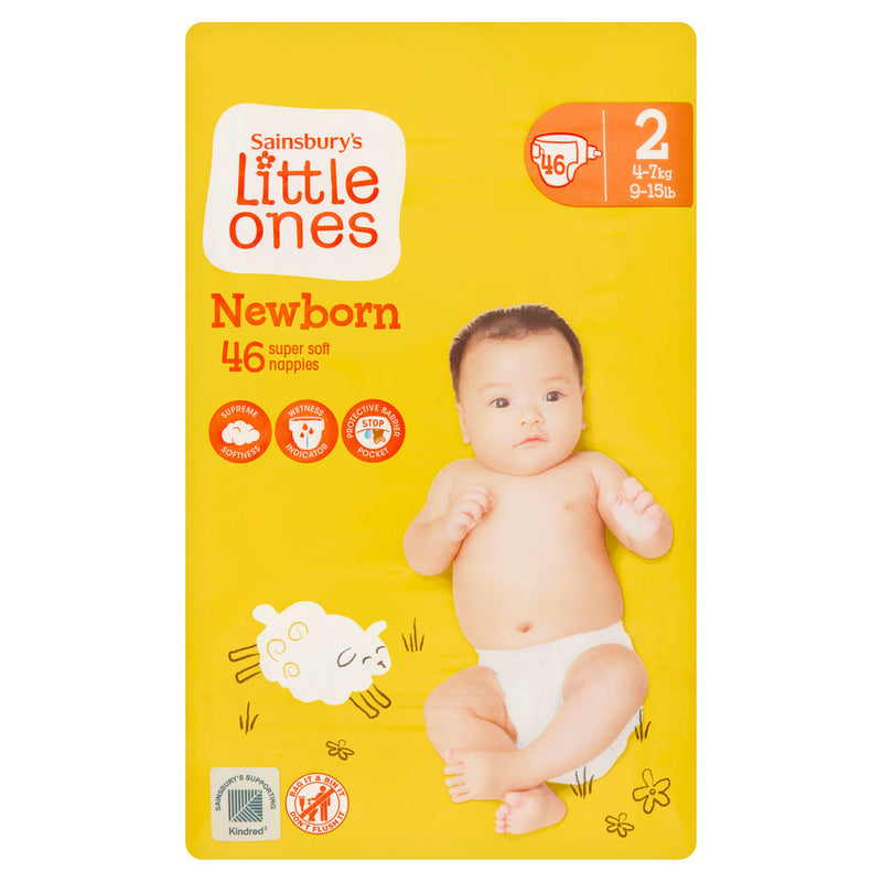 Sainsbury's Little Ones newborn nappies size 2 46 pack - British product