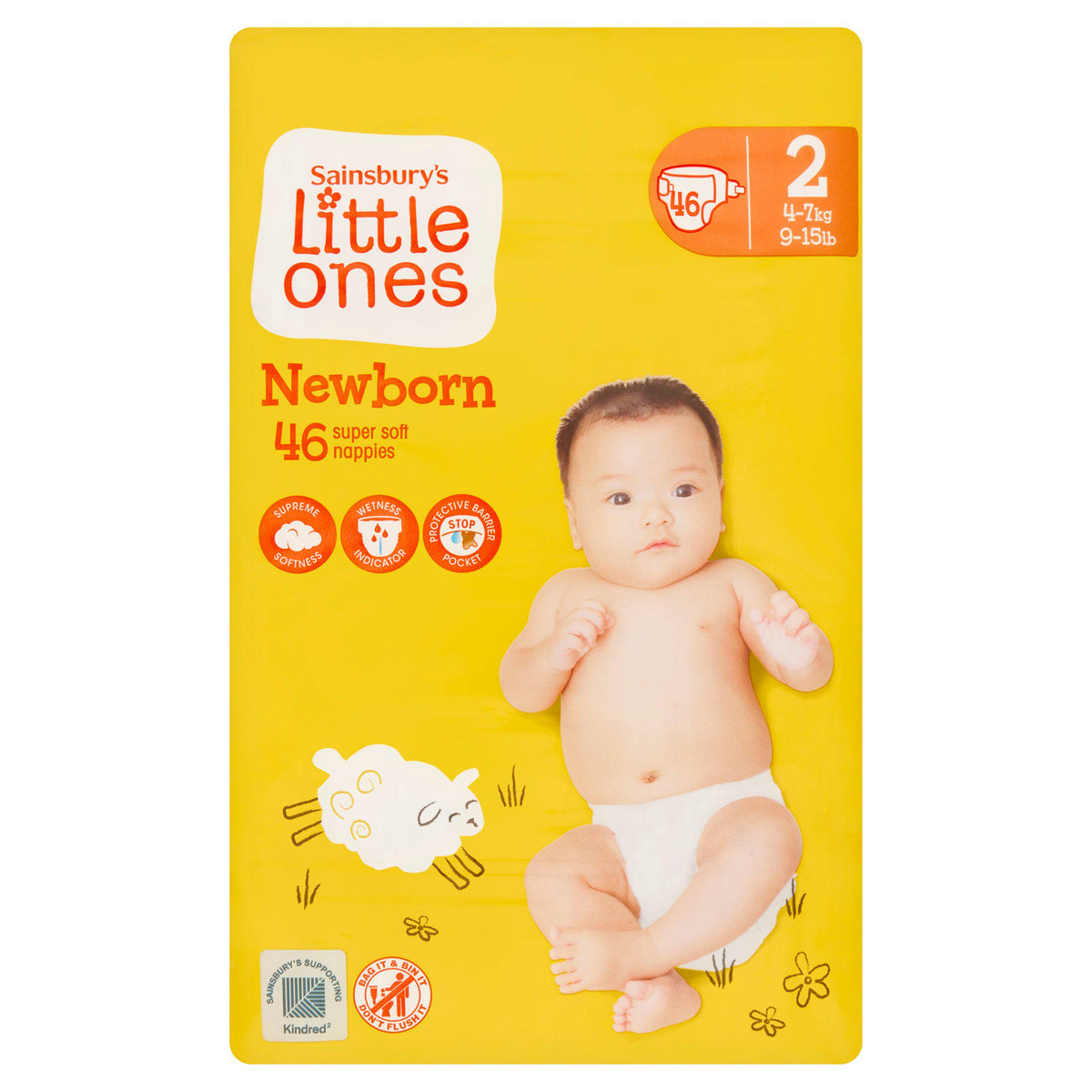 Sainsbury's Little Ones newborn nappies size 2 46 pack - British product