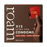 Roam dark brown ultra thin condoms 12 pack, imported from the UK