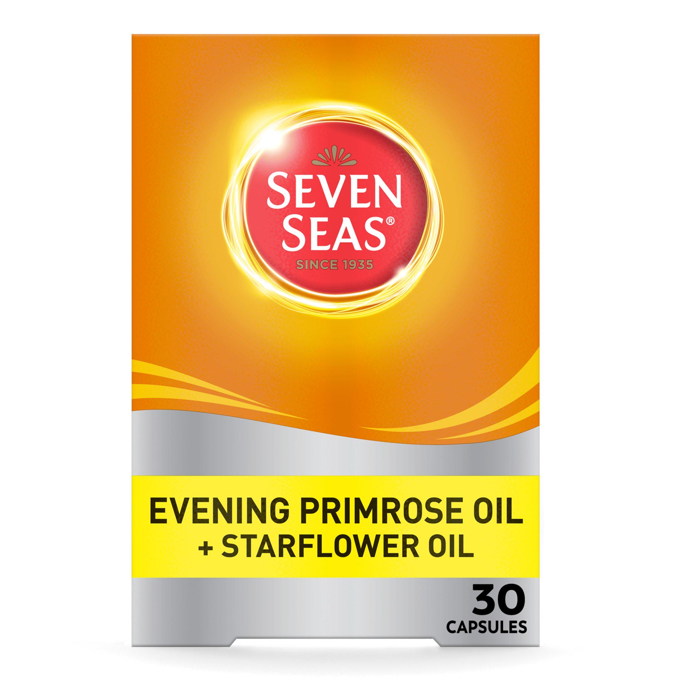 Seven Seas Evening Primrose Oil + Starflower Oil capsules 1000mg, UK version