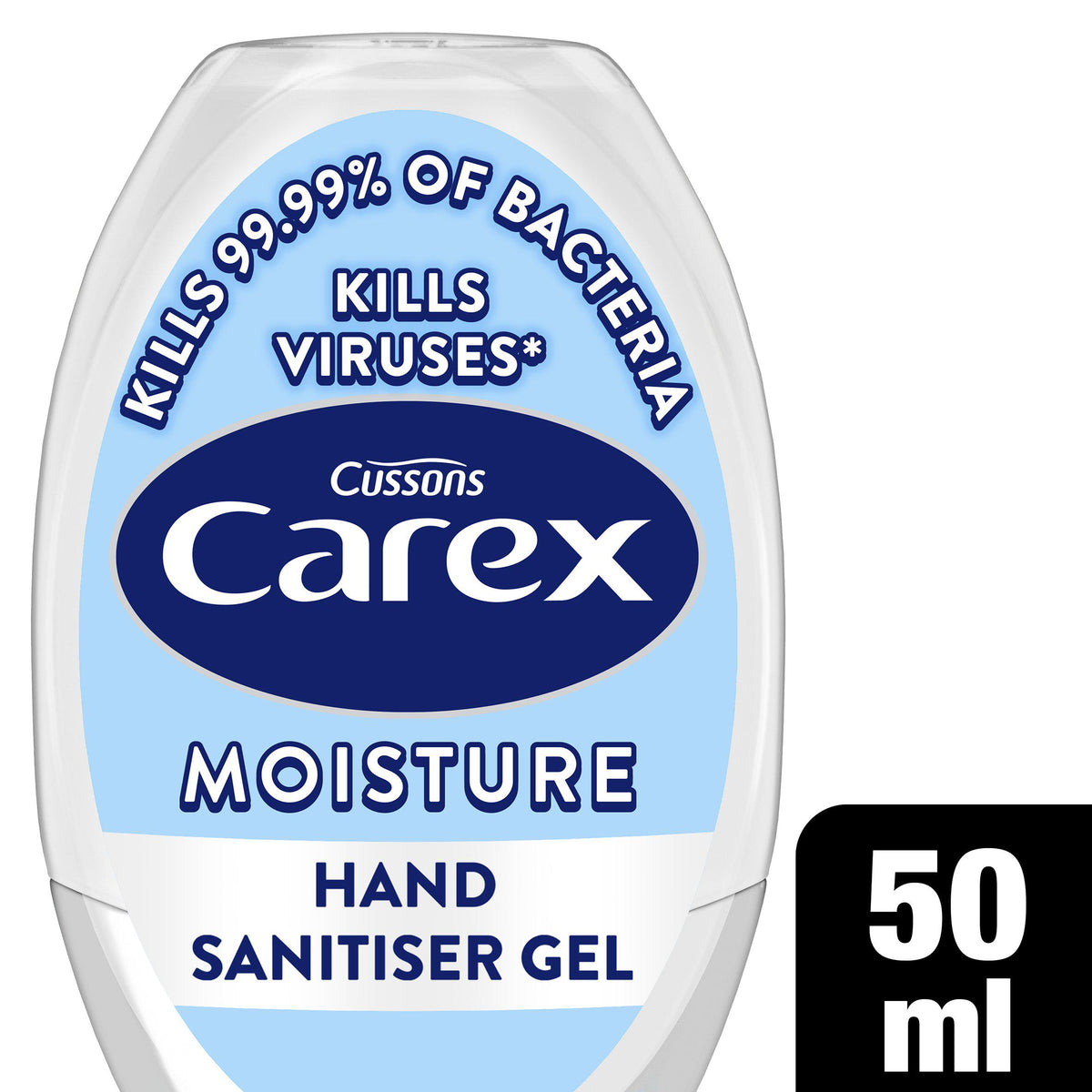 Carex hand sanitiser gel 50ml, UK version