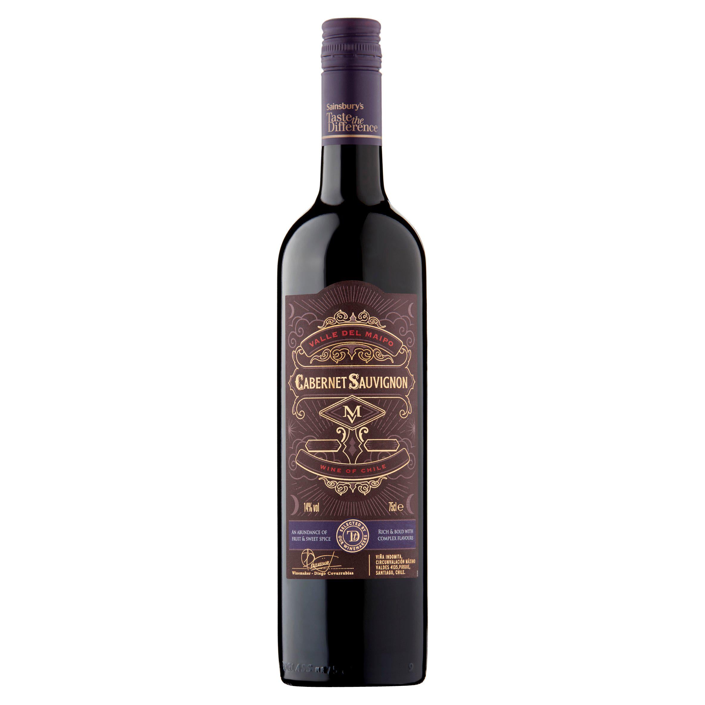 Sainsbury's Maipo Cabernet Sauvignon red wine 75cl - British product