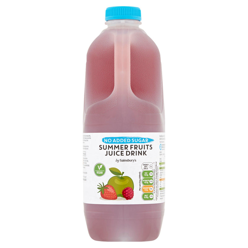 Sainsbury's no added sugar summer fruits juice drink 2L, UK version