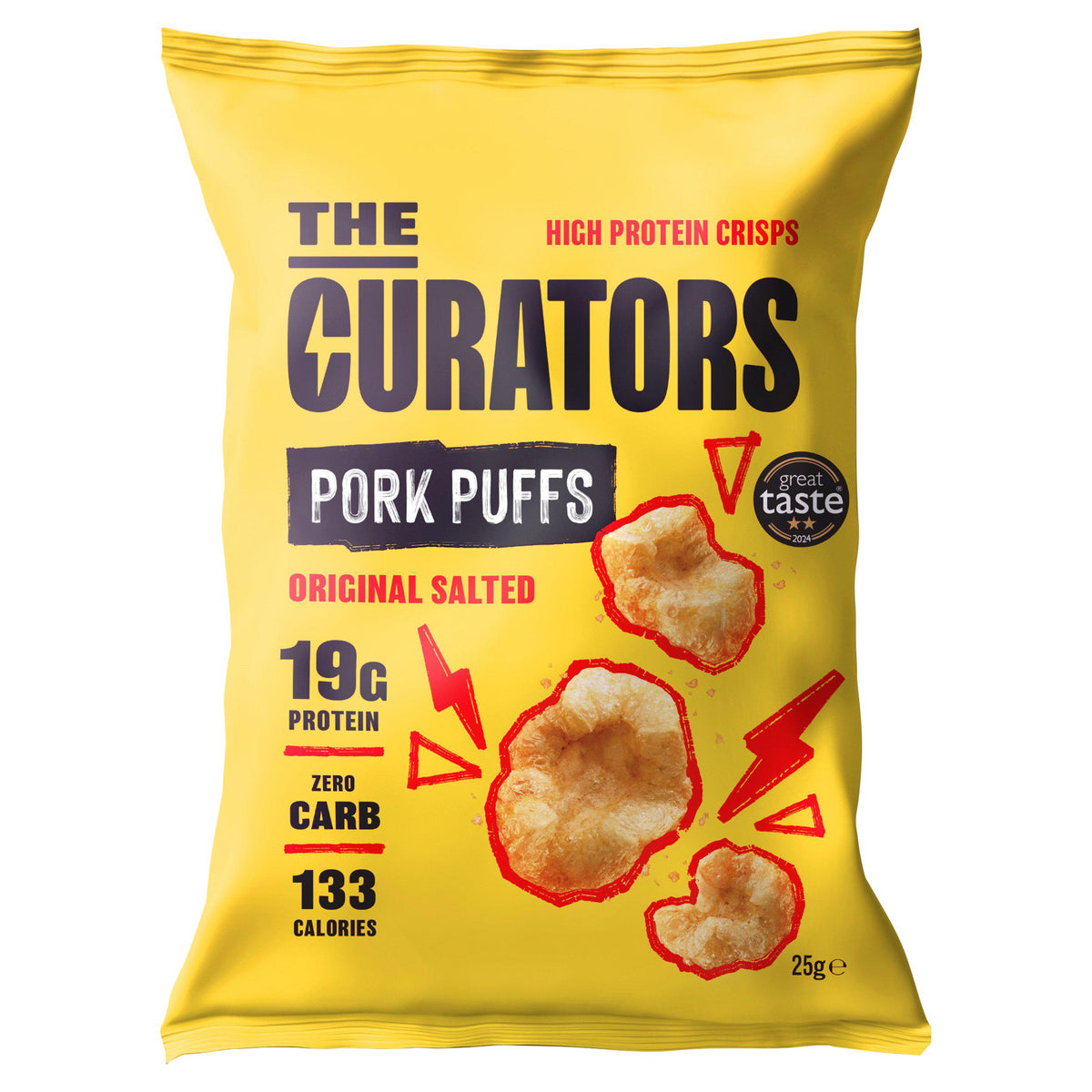 The Curators Pork Puffs Original Salted 25g, UK version
