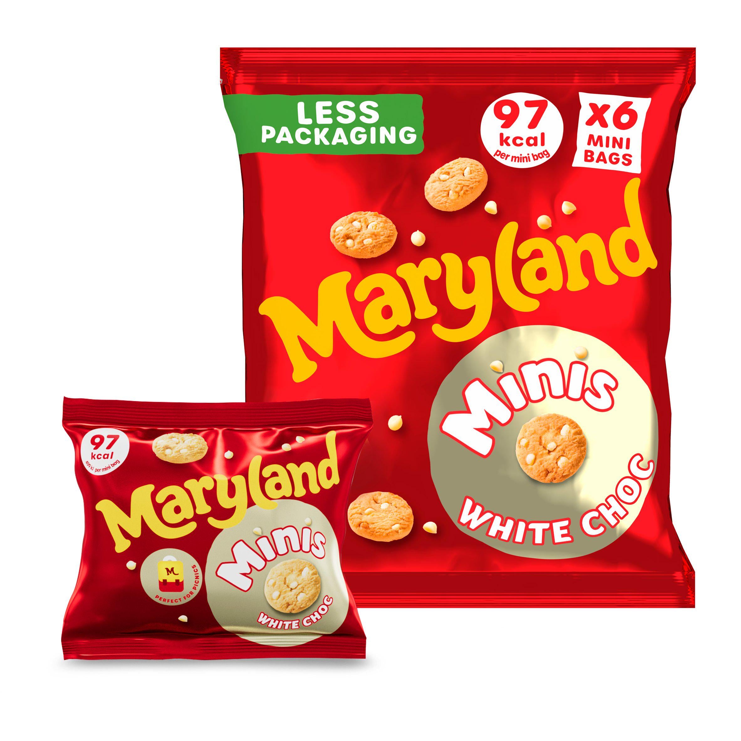 Maryland minis white chocolate chip cookies multipack, imported from the UK