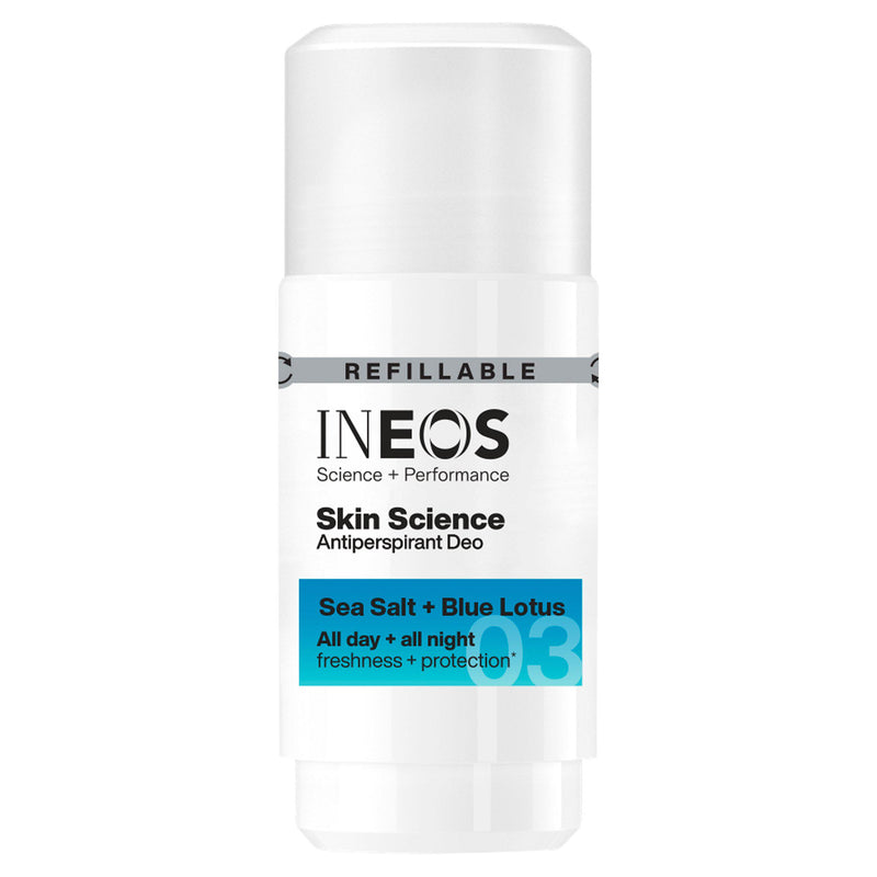 Ineos antiperspirant roll-on Sea Salt + Blue Lotus 50ml, imported from the UK