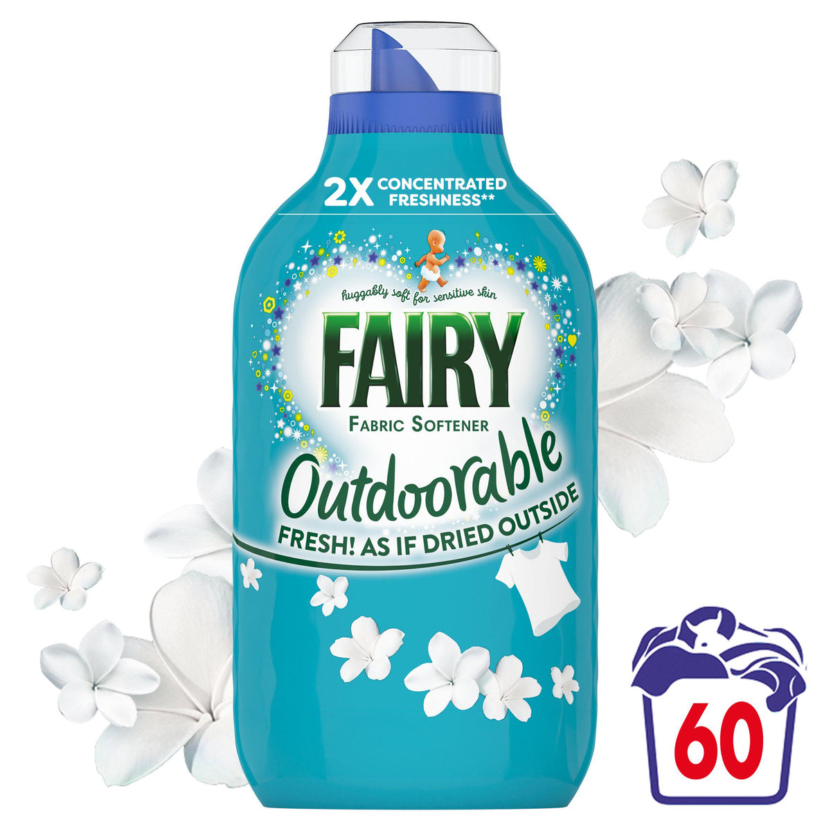 Fairy Outdoorable fabric softener 60 washes - British product