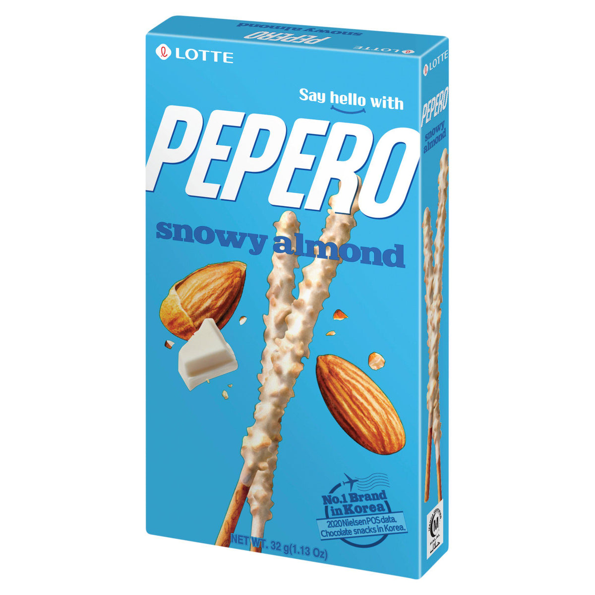 Lotte Pepero Almond Biscuit 32g, imported from South Korea