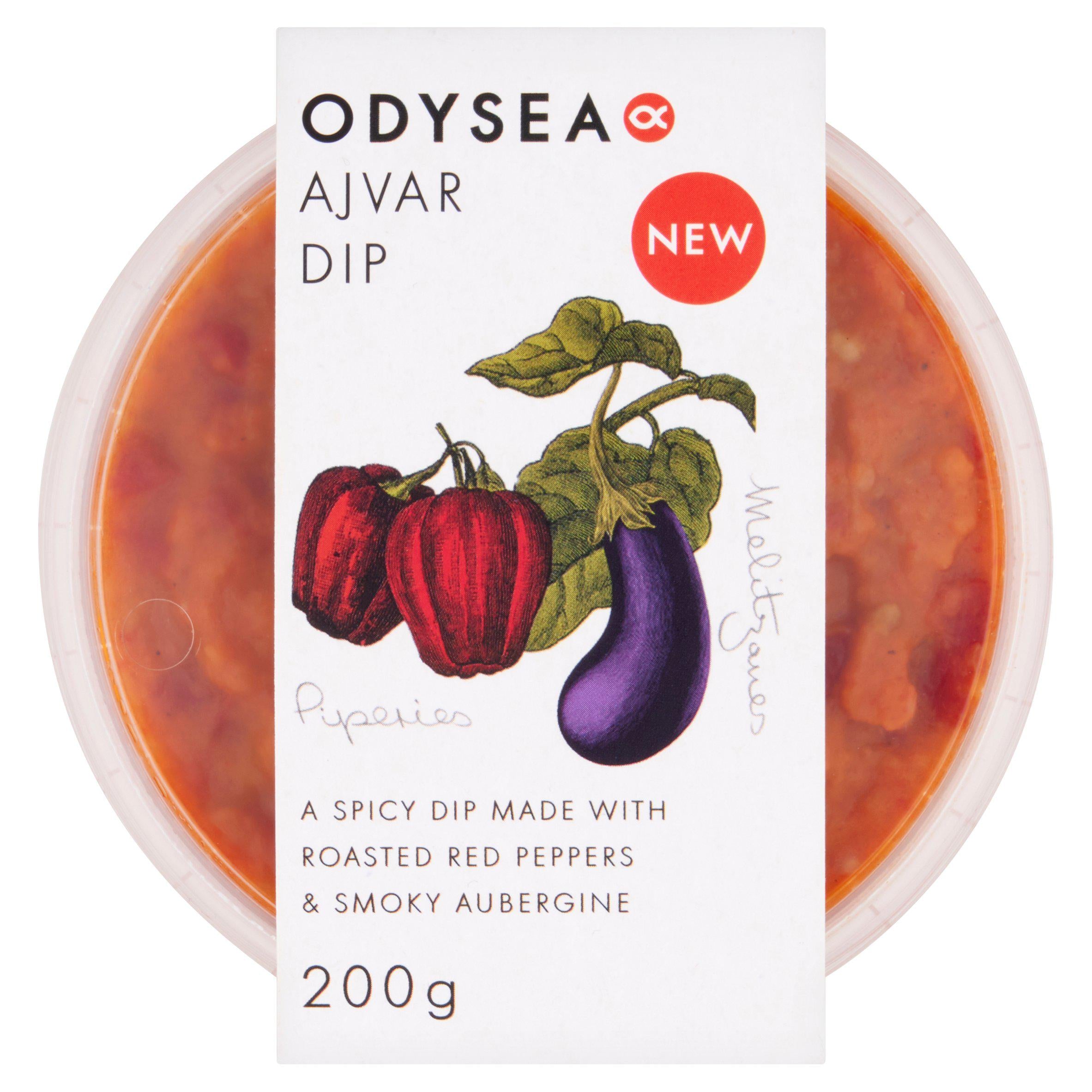 Odysea Ajvar Dip spicy red pepper aubergine 200g (British brand)