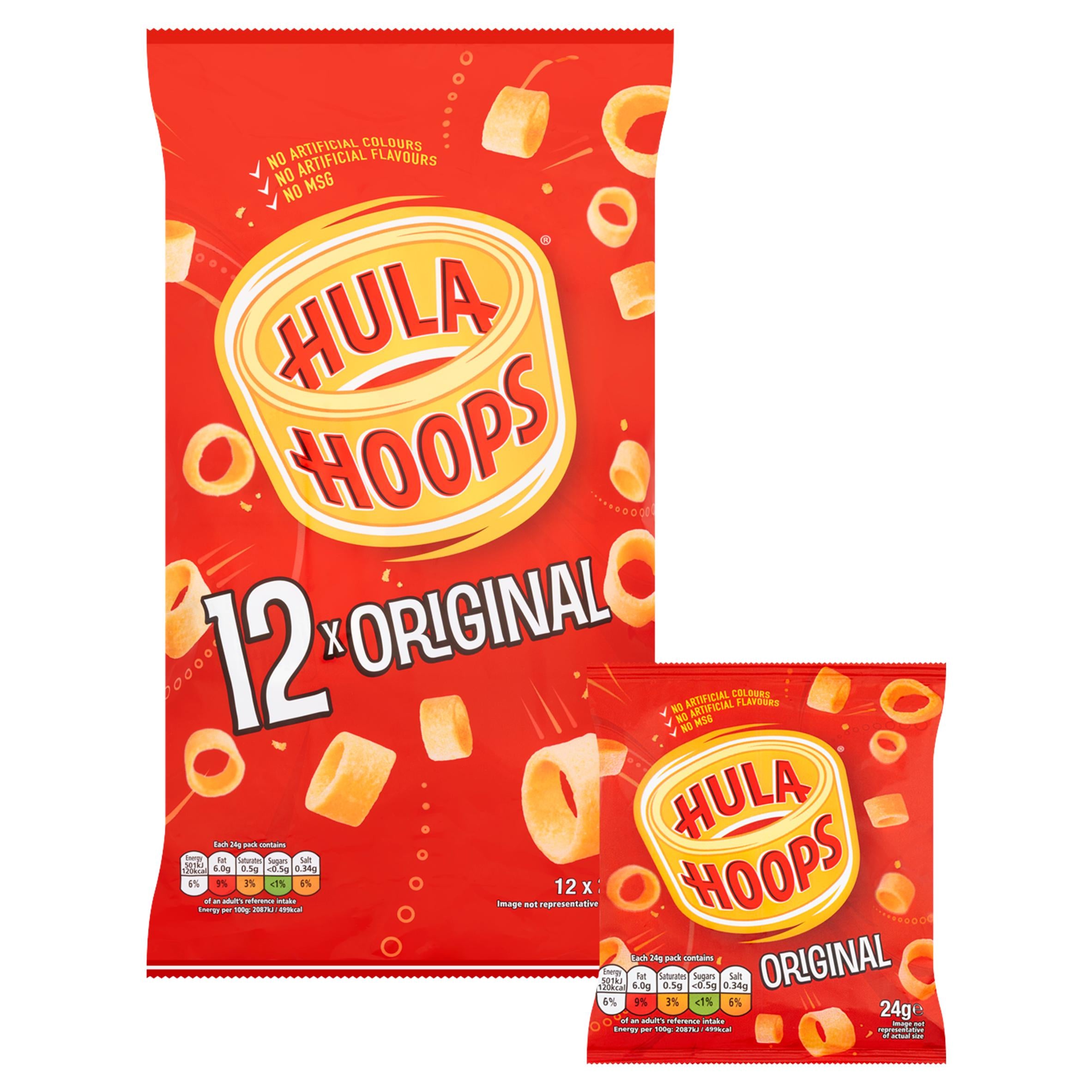 Hula Hoops original crisps 12x24g multipack (British brand)