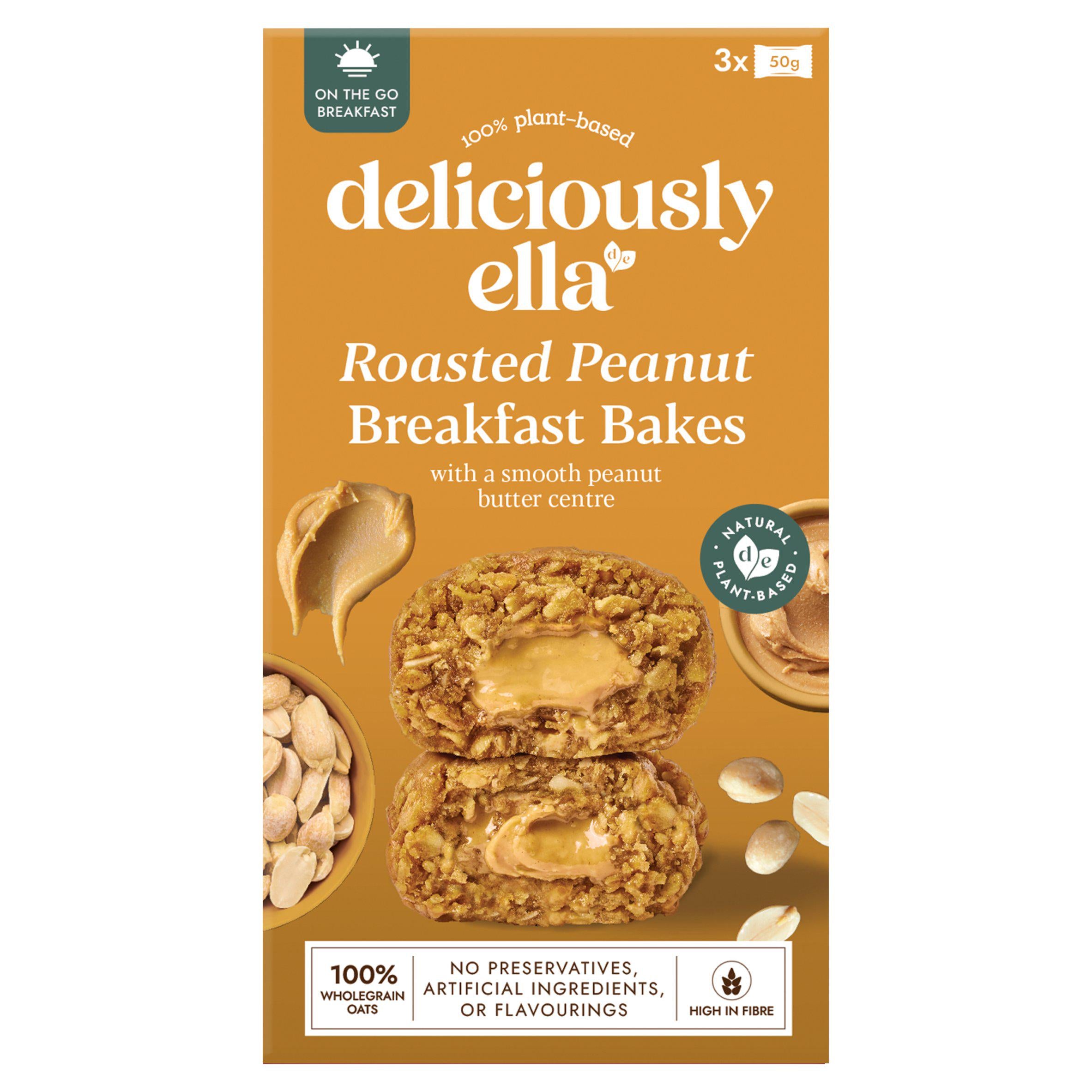 Deliciously Ella peanut butter breakfast bakes multipack 3x50g (British brand)