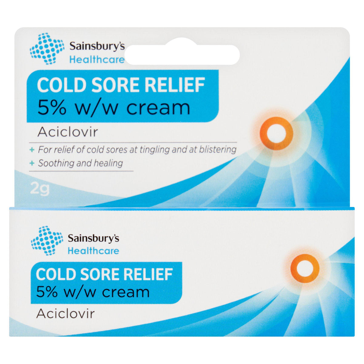 Sainsbury's Healthcare cold sore relief cream 5% Aciclovir 2g (British brand)
