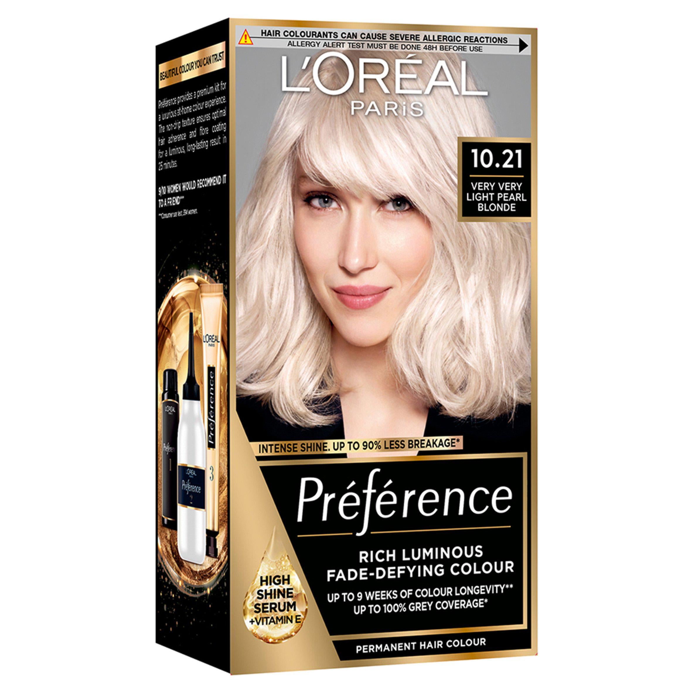 L'Oreal Paris Preference hair dye Stockholm Very Light Pearl Blonde box, UK version