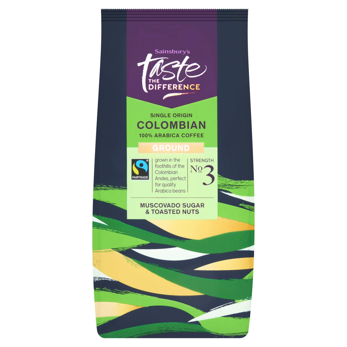 Sainsbury's Colombian Fairtrade ground coffee Strength 3 454g - British product