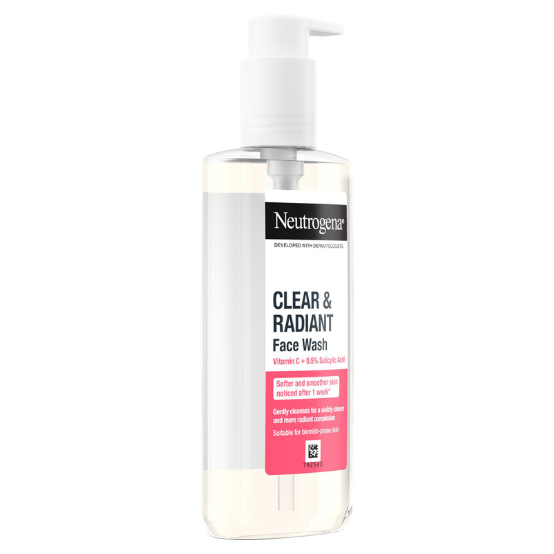 Neutrogena Clear & Radiant face wash 200ml, imported from the UK
