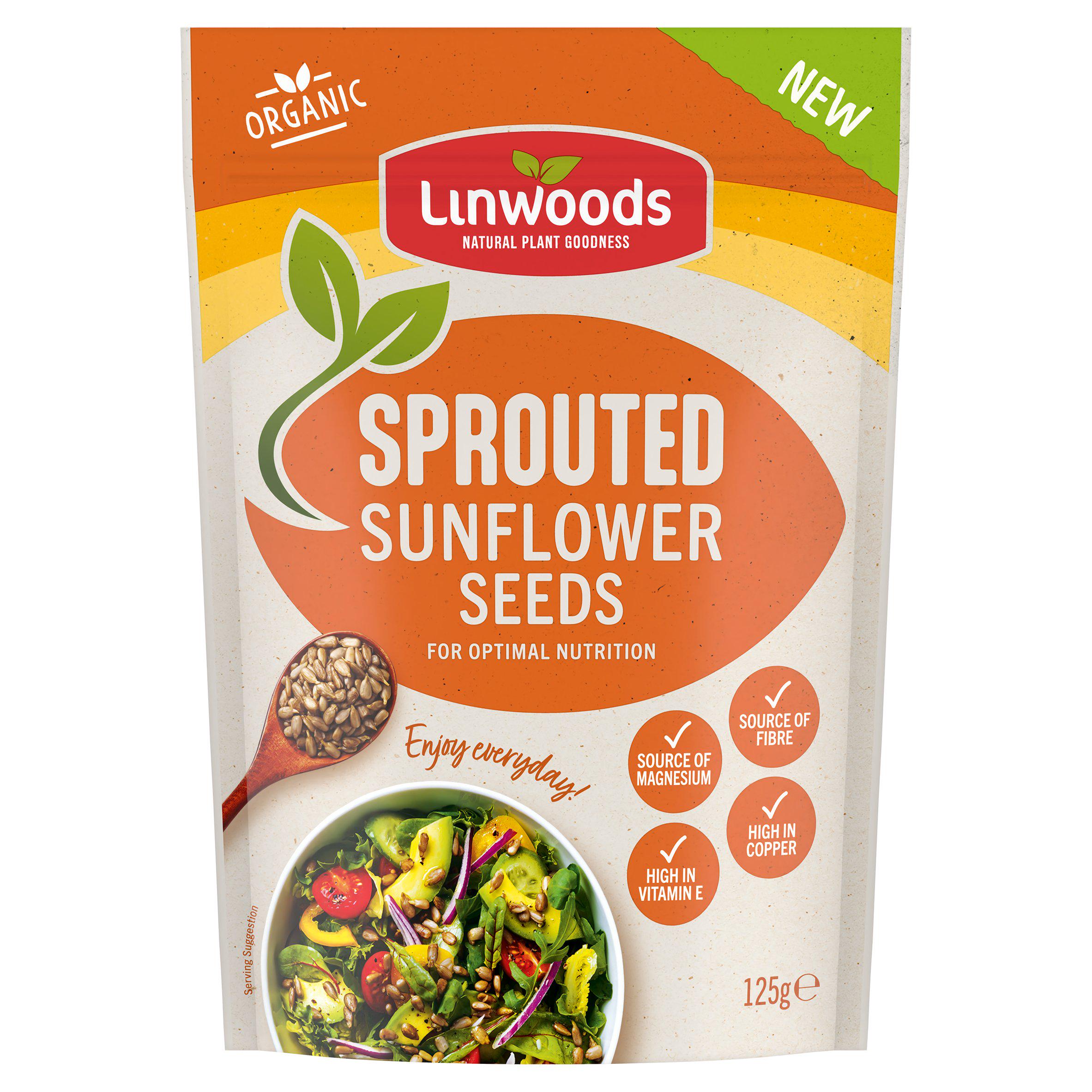 Linwoods Organic Sprouted Sunflower Seeds 125g, UK version