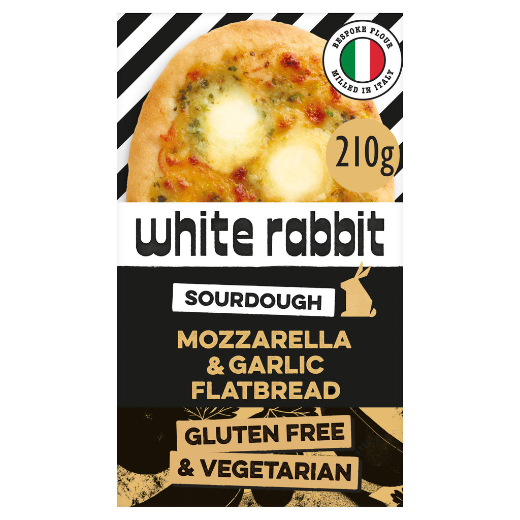 White Rabbit Sourdough Mozzarella & Garlic Flatbread 210g