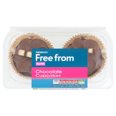 Sainsburys Sainsbury's Free From Chocolate Cupcakes x2 105g- Buy online at McGrocer