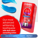 Colgate Max White Ultimate Renewal toothpaste 75ml, imported from the UK