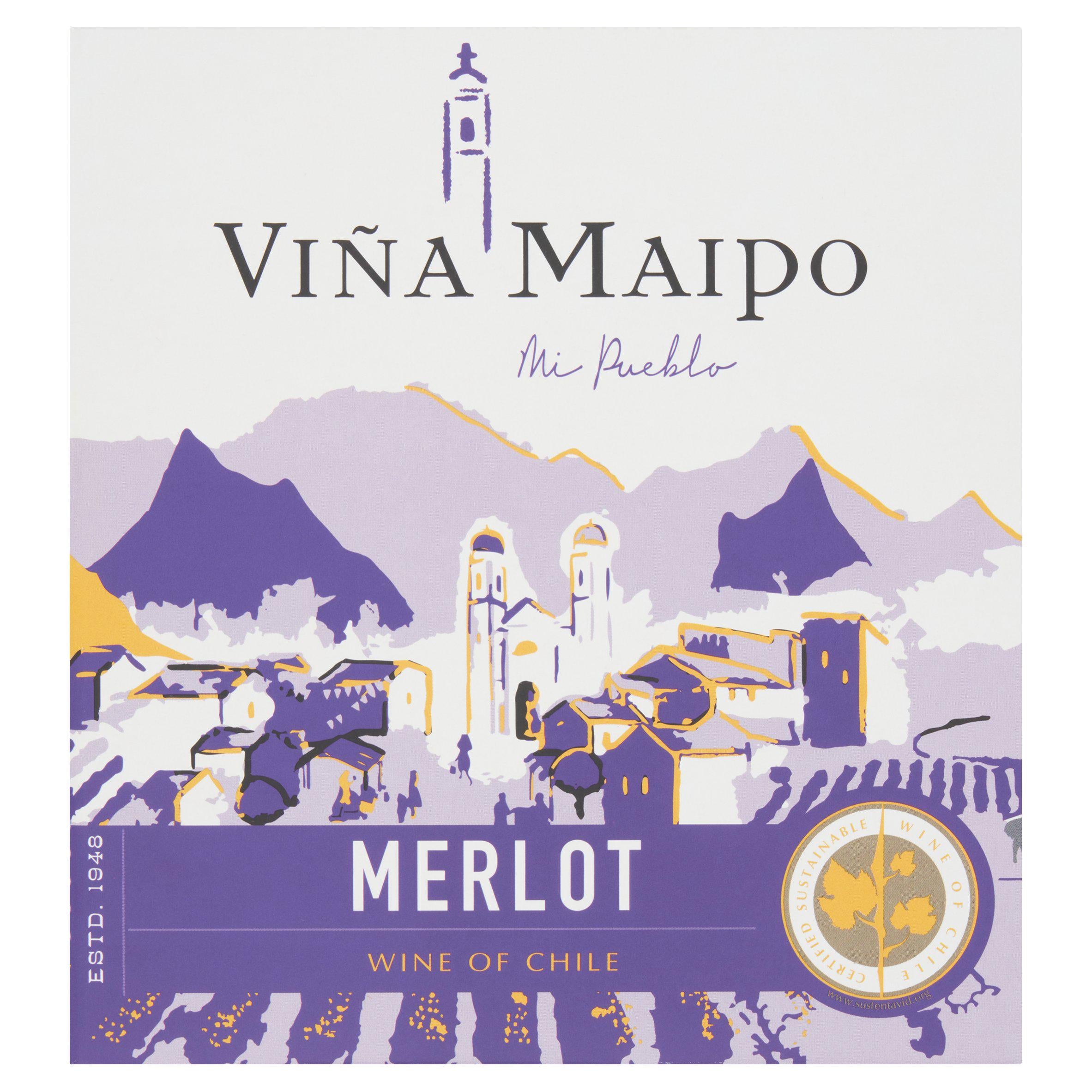 Viña Maipo Merlot red wine 225cl box - British product