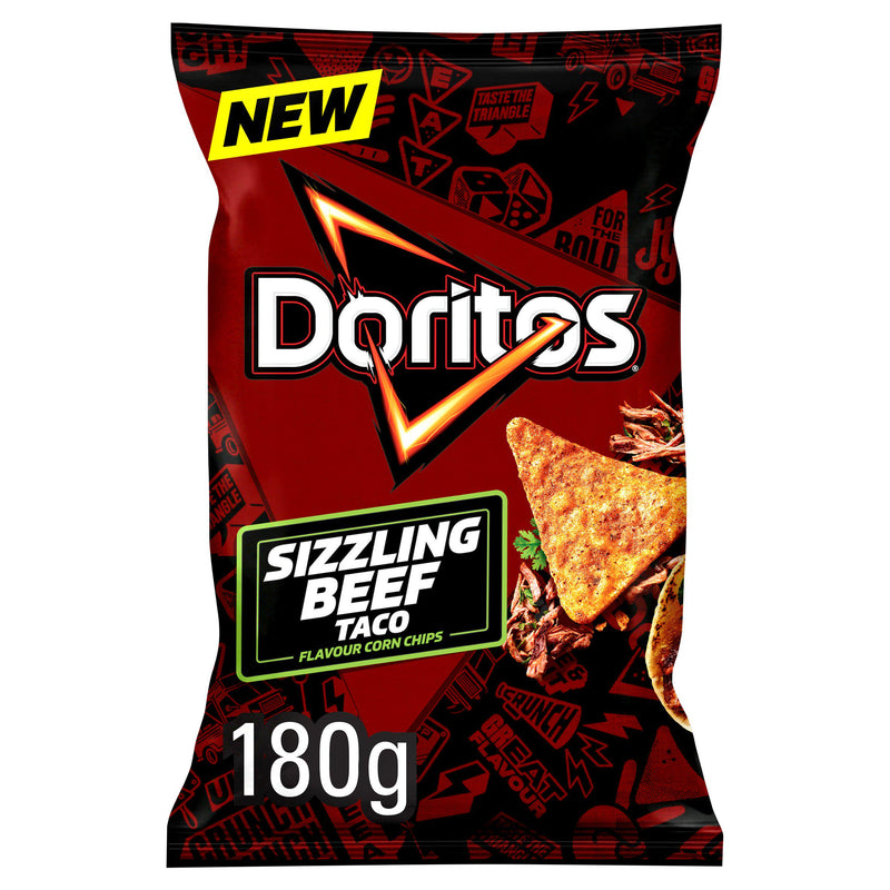 Doritos Mexican Beef Taco tortilla crisps 180g, UK version