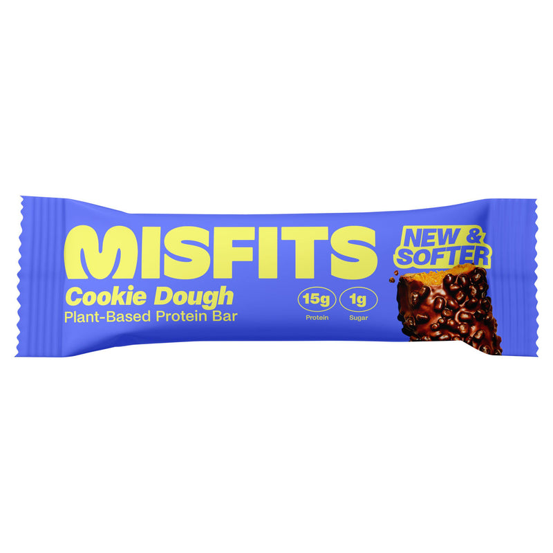 Misfits Cookie Dough Plant Based Protein Bar 50g, imported from the UK