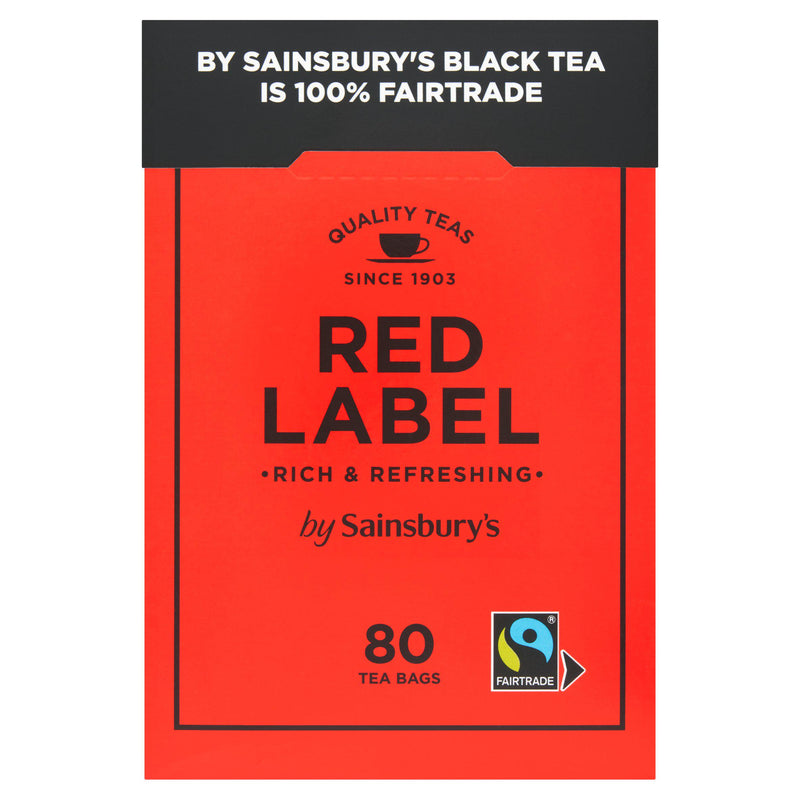 Sainsbury's Red Label Fairtrade tea bags 80 count 250g - British product