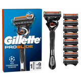 Gillette Fusion Proglide men's razor and 9 blades (British brand)