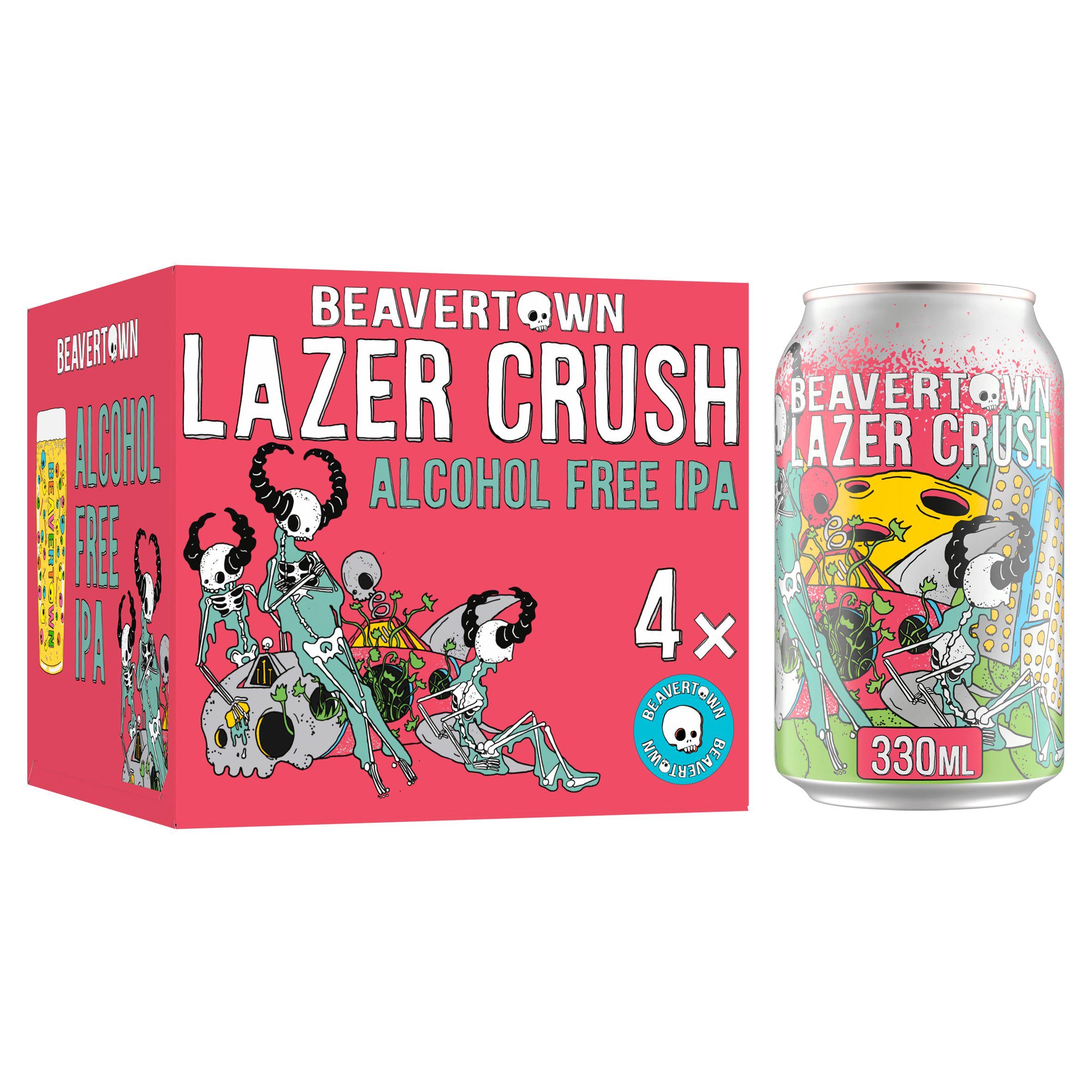 Beavertown Lazer Crush alcohol-free IPA 4 x 330ml - British product
