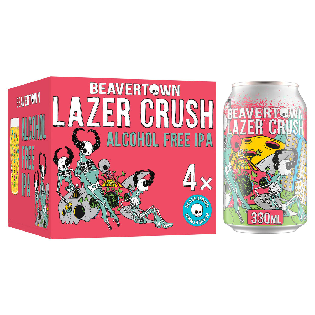 Beavertown Lazer Crush alcohol-free IPA 4 x 330ml - British product