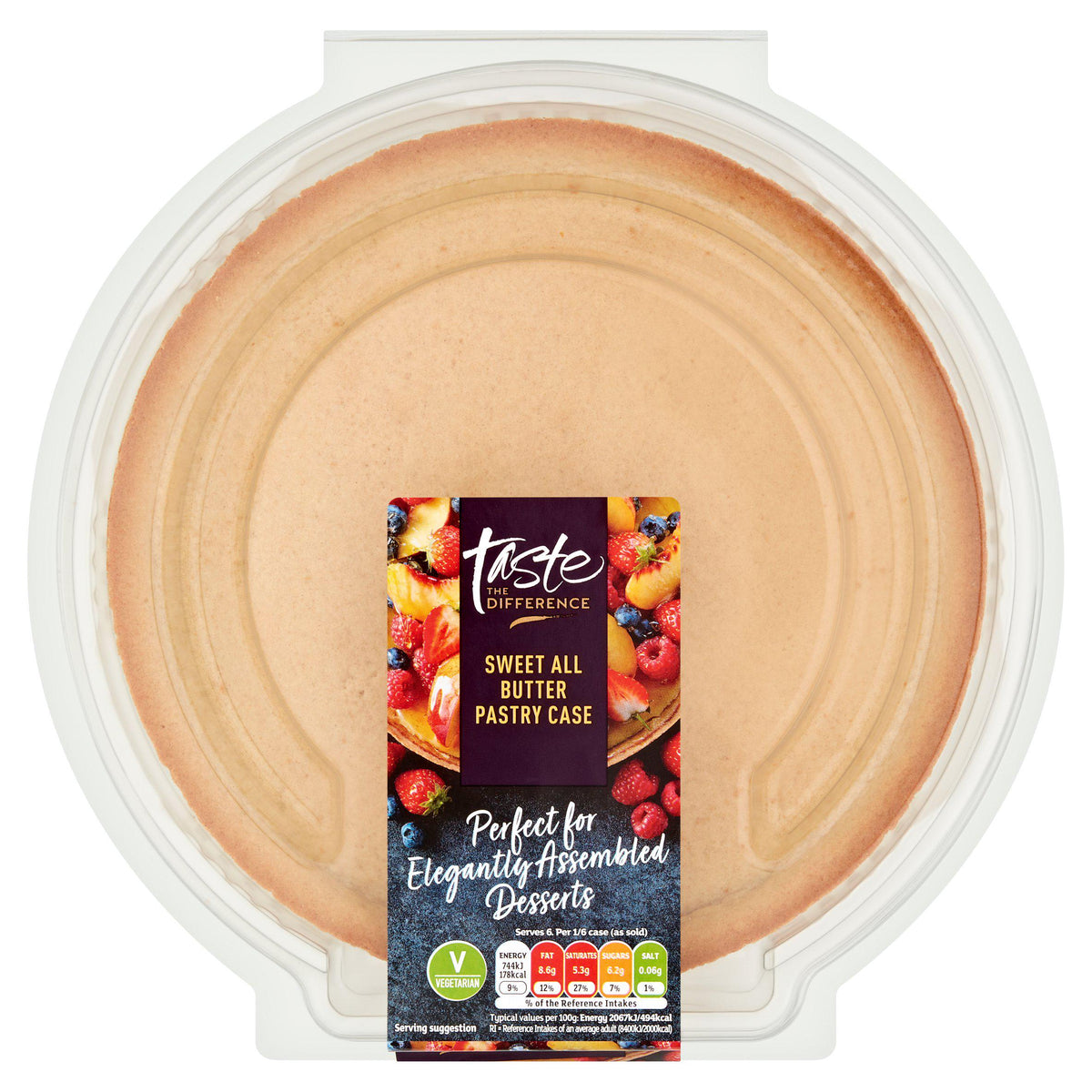 Sainsbury's sweet all butter pastry case Taste the Difference 220g, UK version