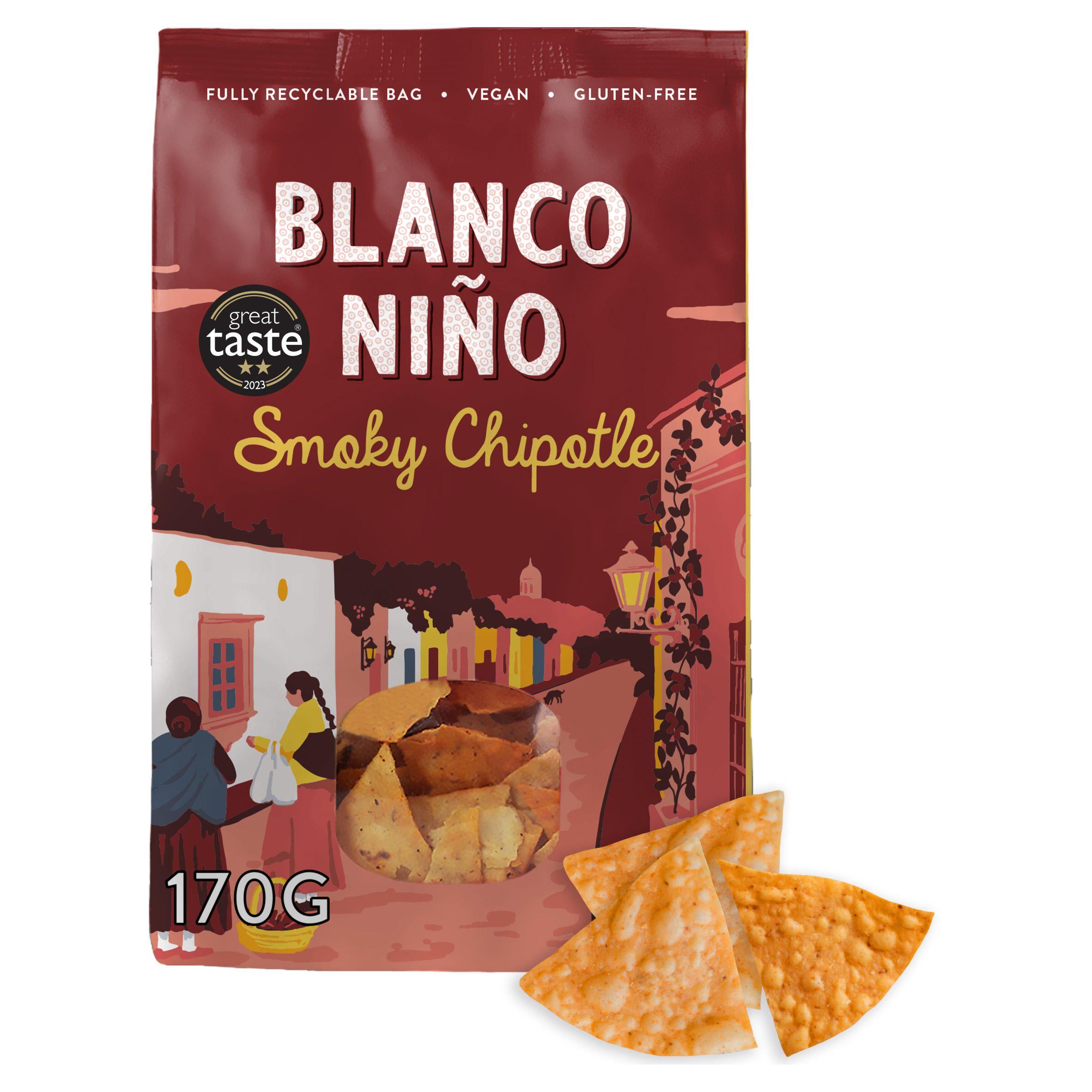 Blanco Nino smoky chipotle tortilla chips 170g (British brand)