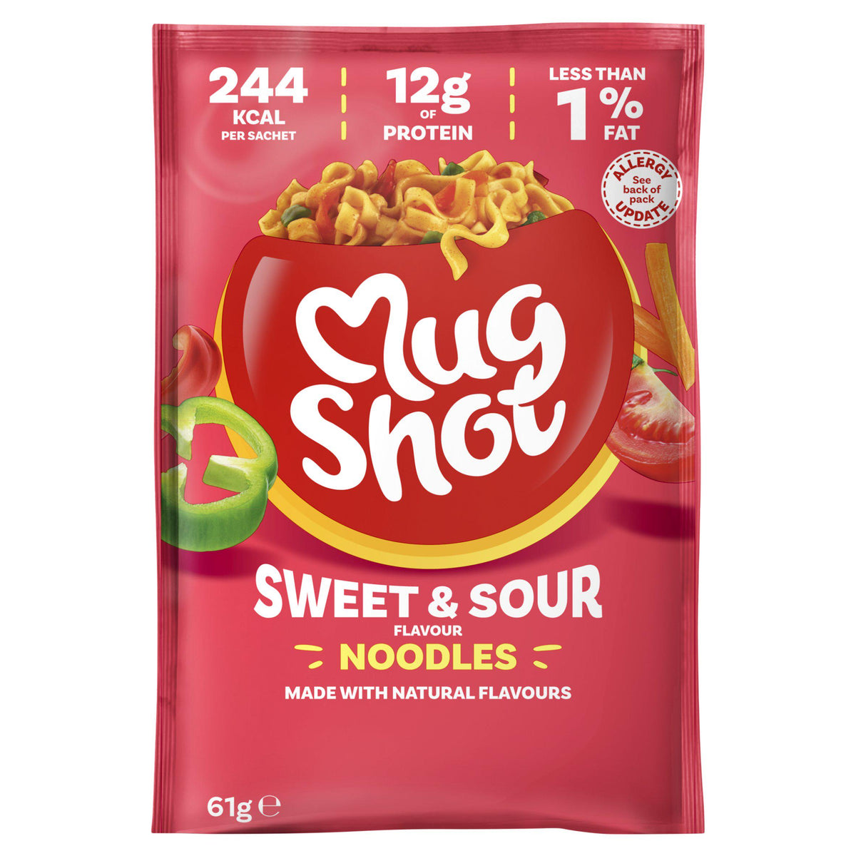 Mug Shot sweet and sour noodles 67g sachet (British brand)