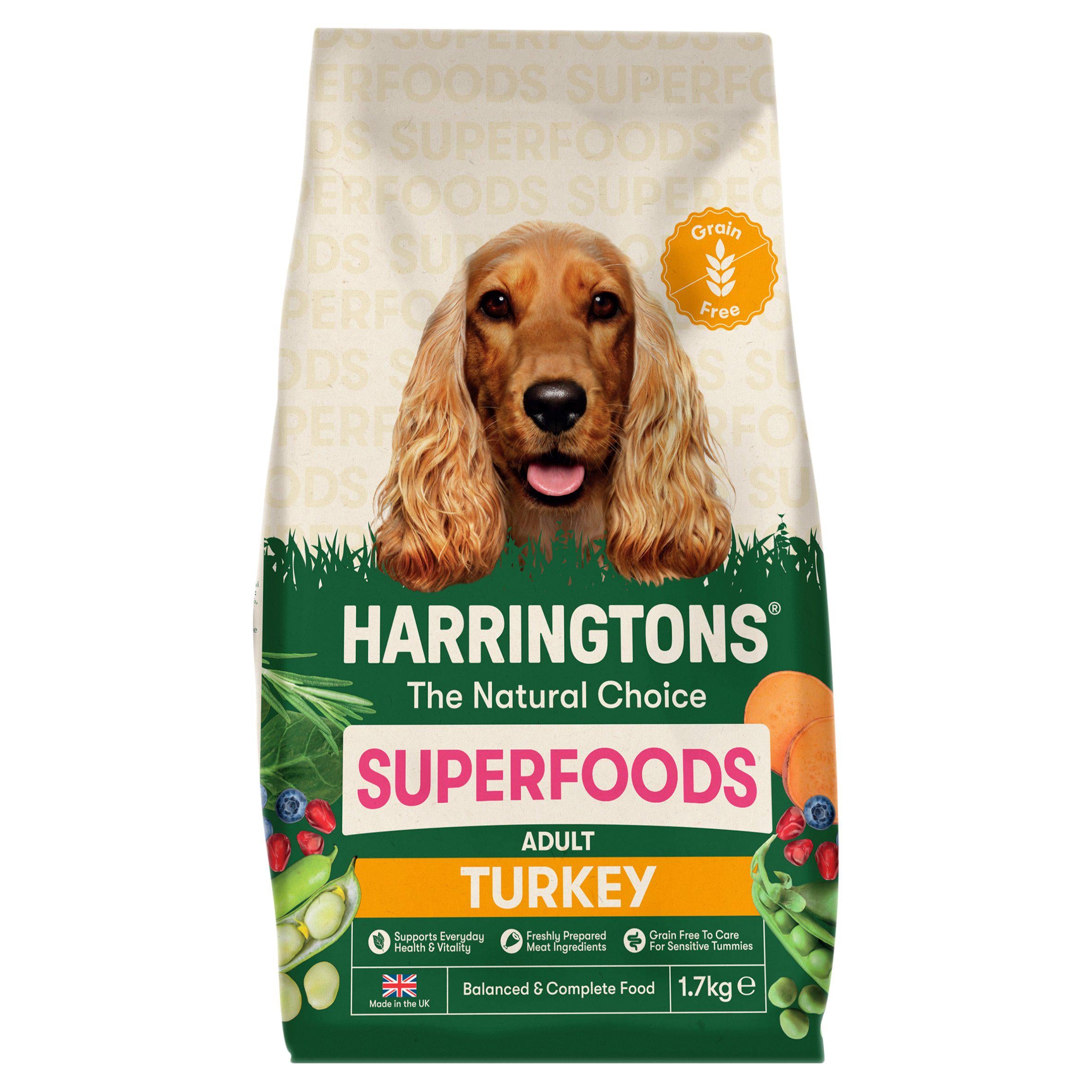 Harringtons dry dog food turkey and veg 1.7kg, imported from the UK