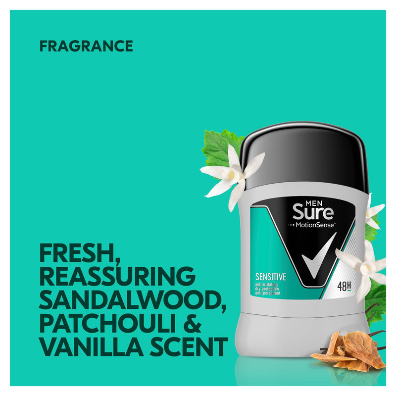 Sure sensitive antiperspirant stick 50ml, imported from the UK
