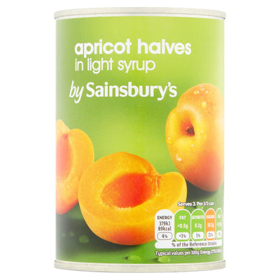 Sainsburys Apricot Halves in Light Syrup 411g- Buy online at McGrocer