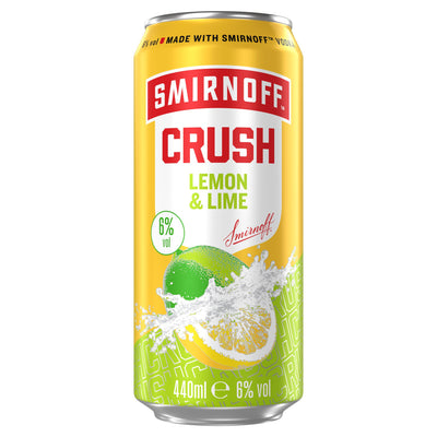 Sainsburys Smirnoff Crush Lemon & Lime Vodka Mixed Drink Can 440ml- Buy online at McGrocer
