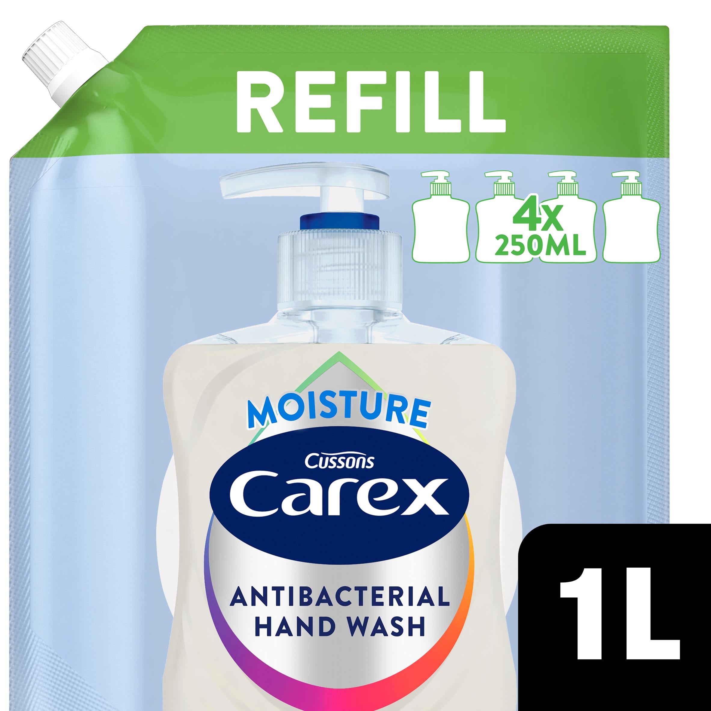 Carex antibacterial hand wash refill 1L pouch (British brand)