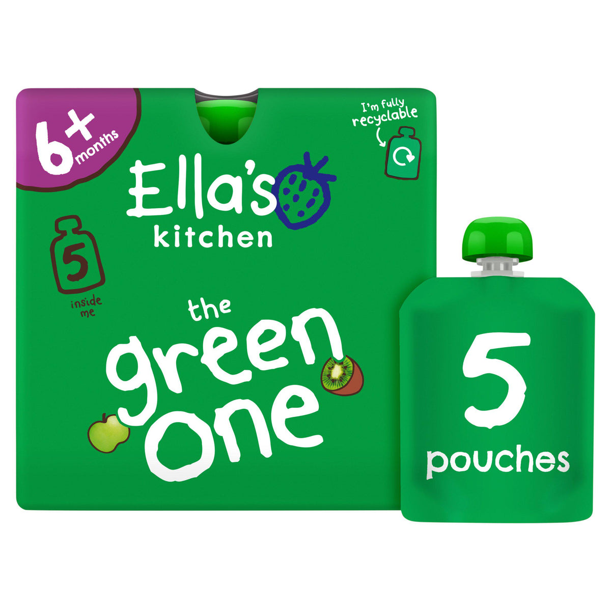 Ella's Kitchen organic baby smoothie the Green One 5x90g - British product