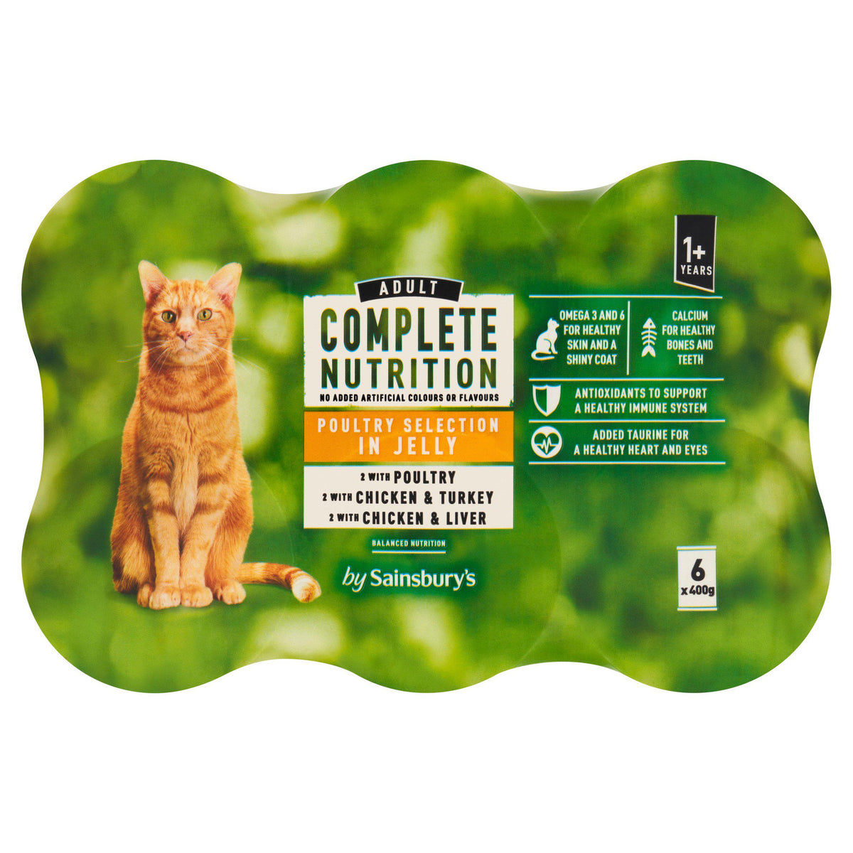 Sainsbury's cat food Meat Selection in Jelly 6x400g, UK version