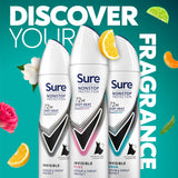 Sure Invisible Pure antiperspirant deodorant spray 150ml, imported from the UK