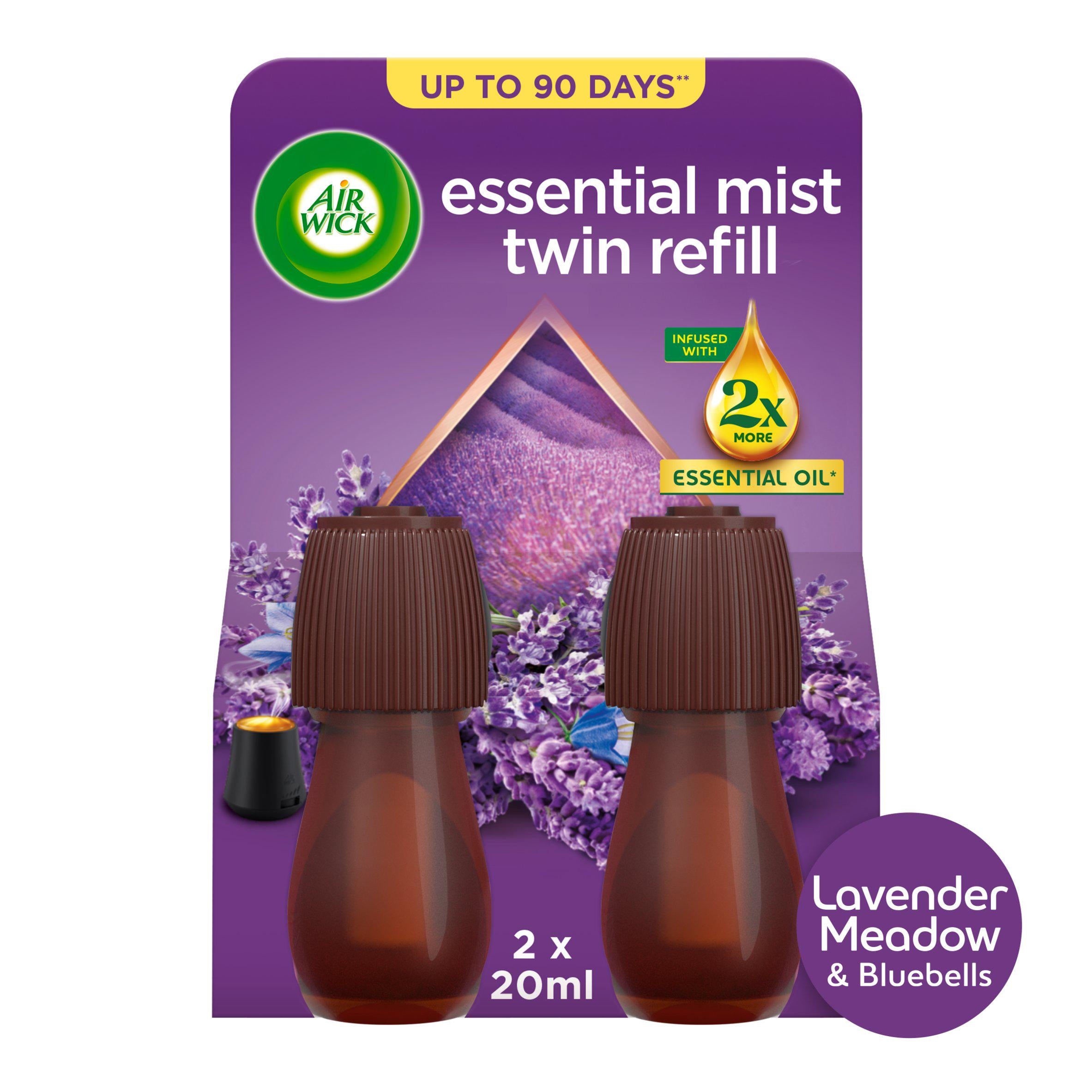 Air Wick air freshener refill twin pack Lavender Meadow Bluebells, UK version