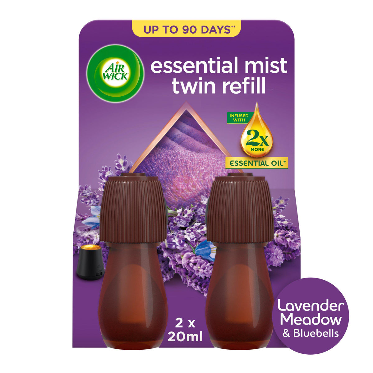 Air Wick air freshener refill twin pack Lavender Meadow Bluebells, UK version