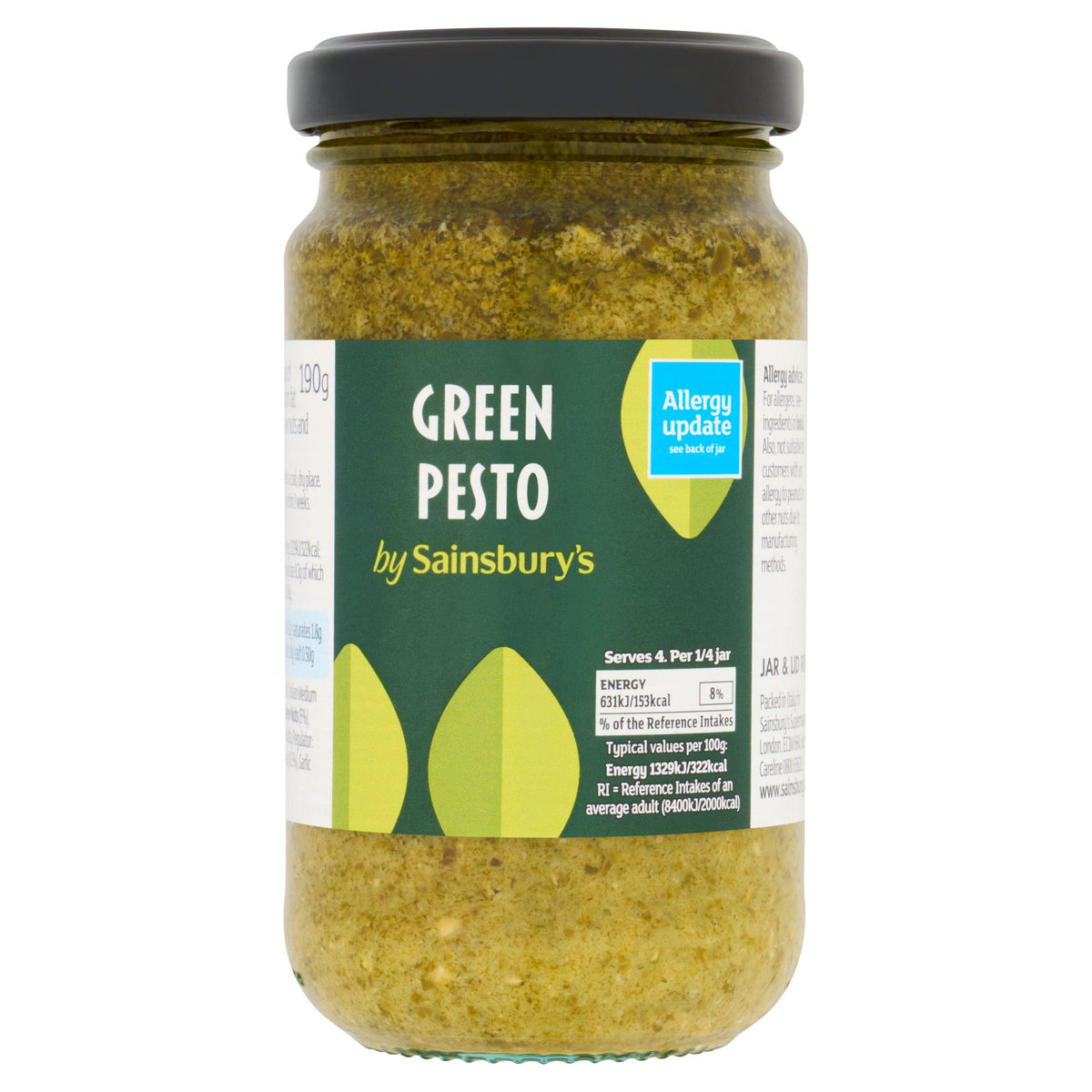 Sainsbury's green pesto 190g, imported from the UK