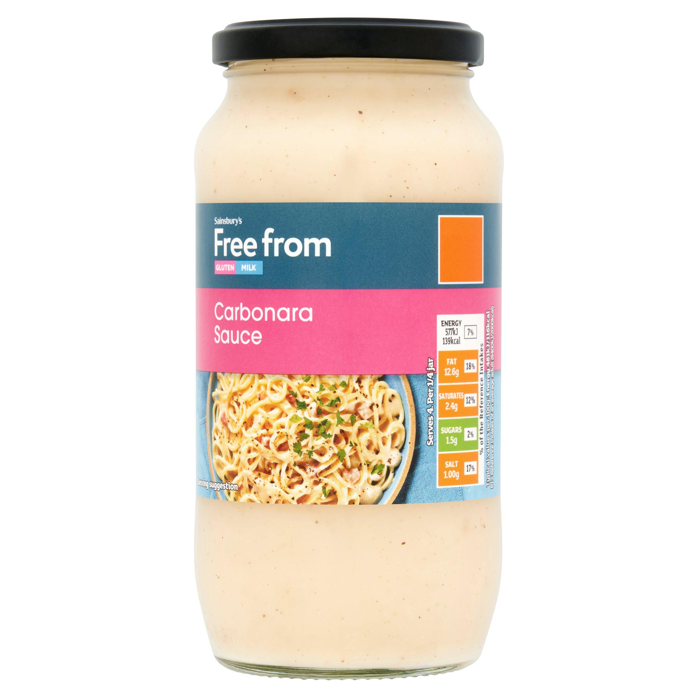 Sainsbury's free from carbonara sauce 480g - British product
