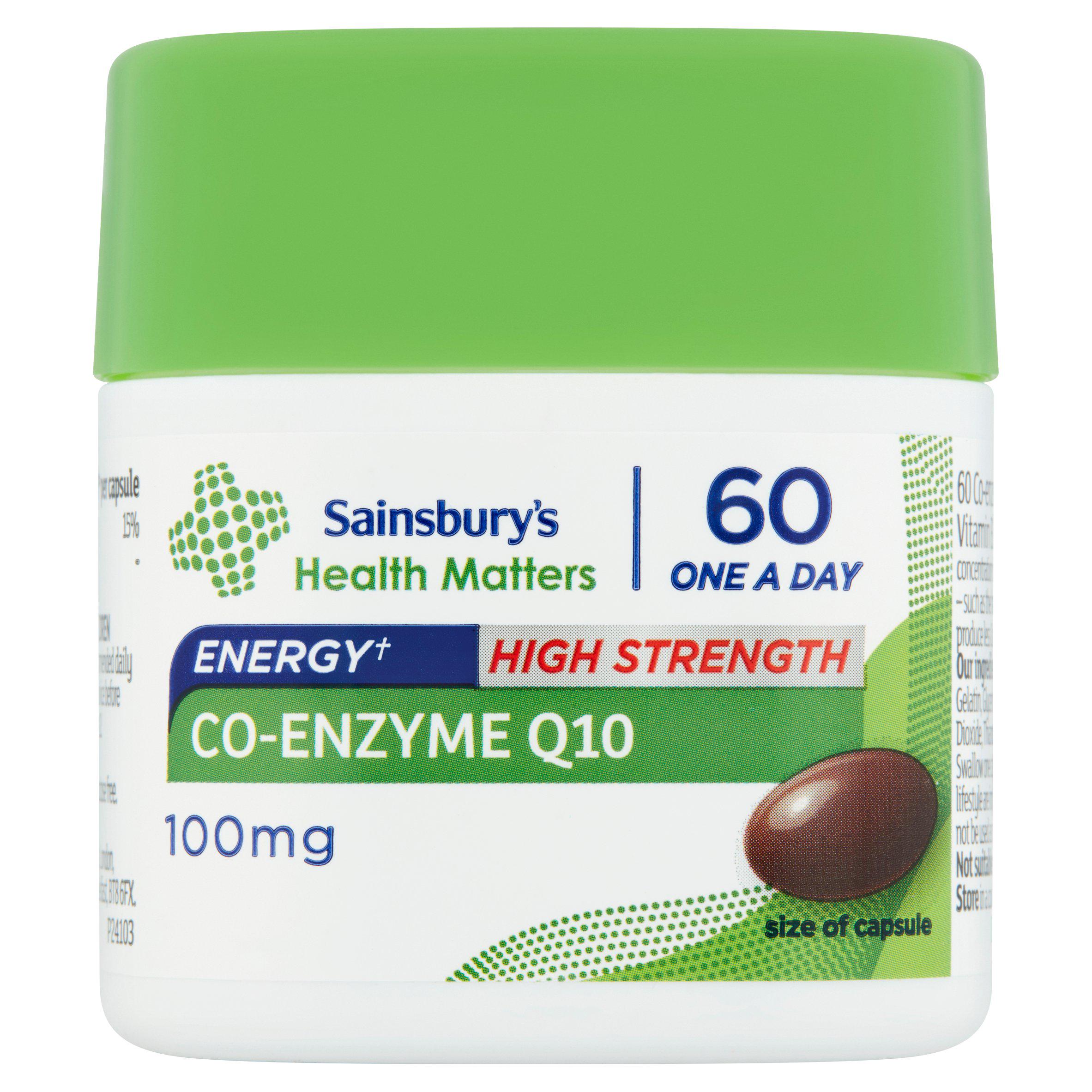 Sainsbury's Co-Enzyme Q10 and Vitamin B1 capsules 60 count, UK version